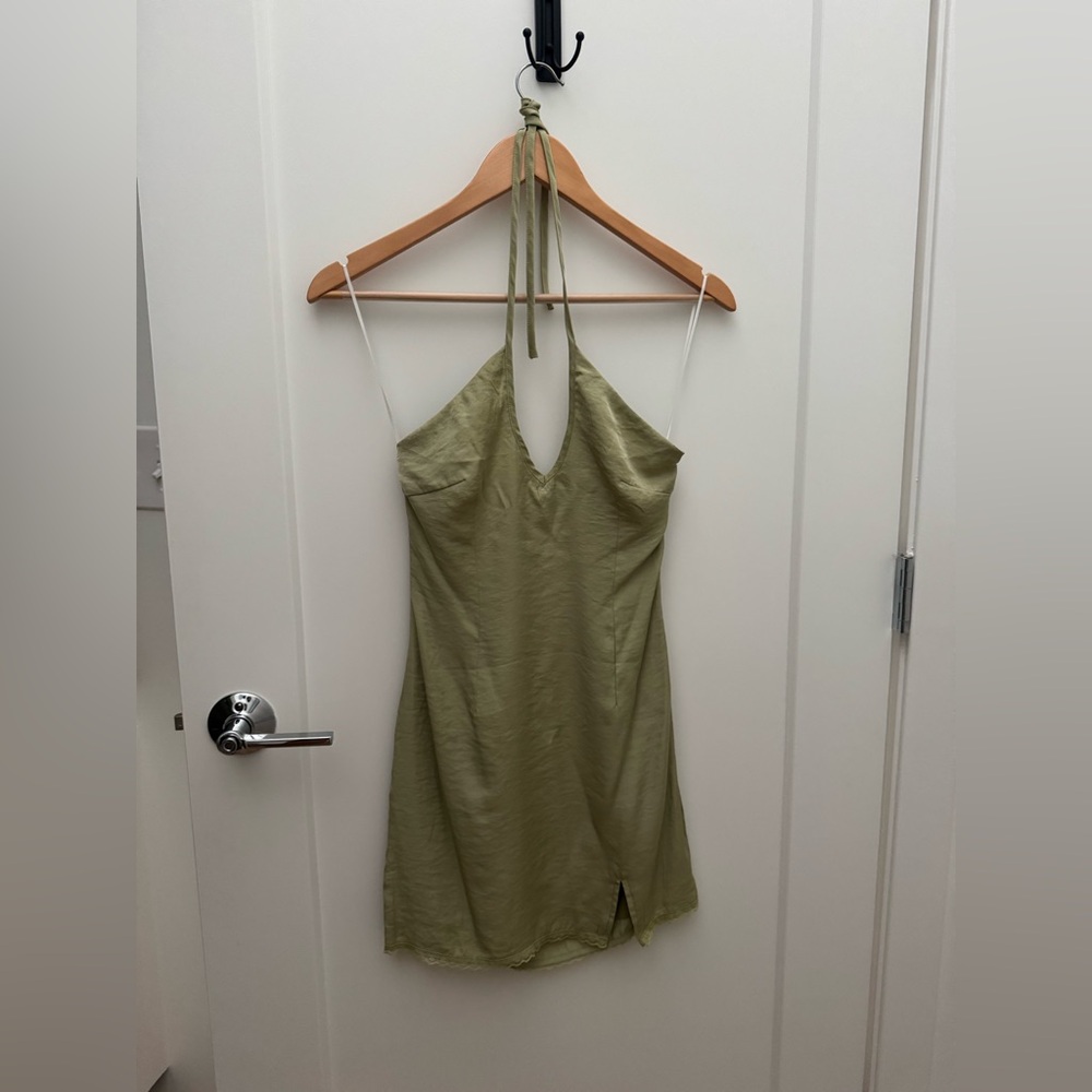 Princess Polly Sage Halter Dress